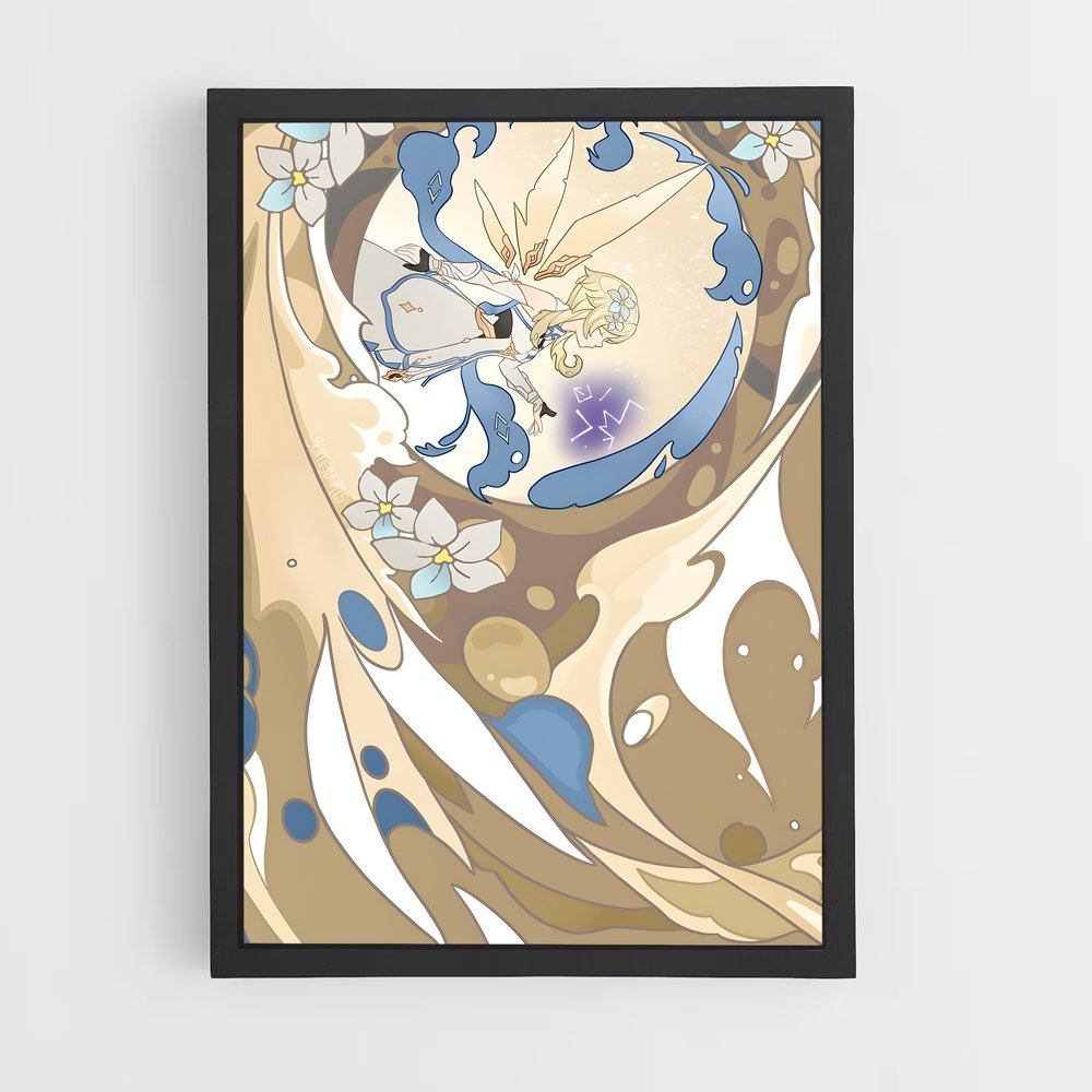 Poster Le Voyageur Épanoui – affiche Genshin impact (vue 2)